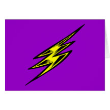 Electric Yellow Lightning Bolt Greeting Card