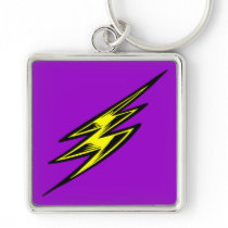 Electric Yellow Lightning Bolt Keychain