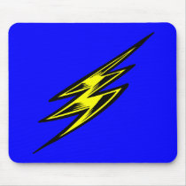 Electric Yellow Lightning Bolt Mouse Pad
