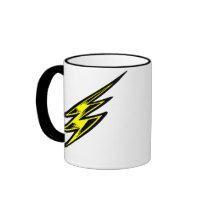 Electric Yellow Lightning Bolt Coffee Mugs