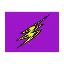 Electric Yellow Lightning Bolt Postcards