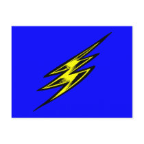 Electric Yellow Lightning Bolt Post Cards