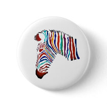 Electric Zebra Street Art Pinback Buttons