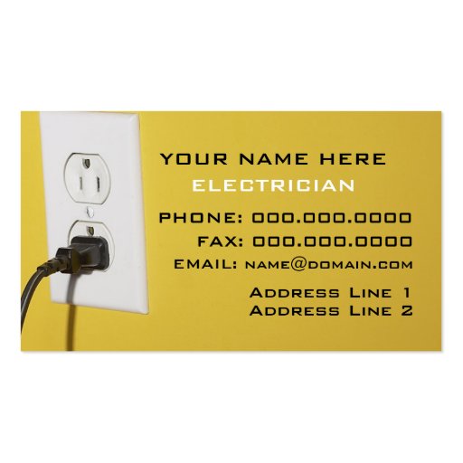 Electrical Business Card (back side)