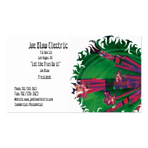 Electrical Business Card Template (front side)
