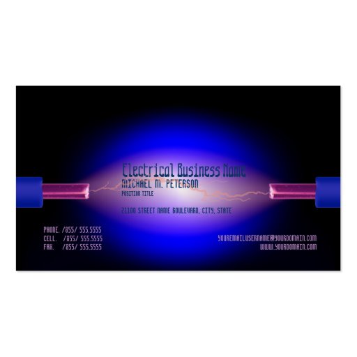 Electrical Business Glowing Business Card (front side)