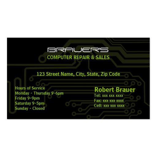 Electrical Circuit Board Business Card (front side)
