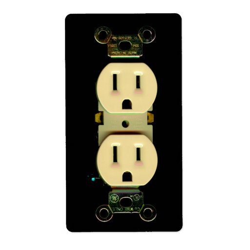 Electrical contractor outlet electricians business label Zazzle
