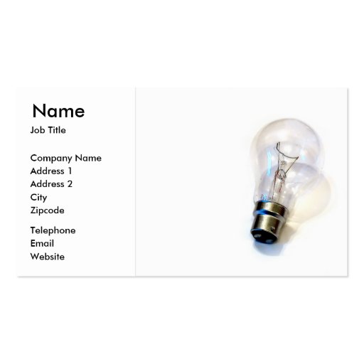 Electrical Lighting Light Bulb Business Card (front side)
