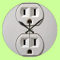 Electrical Power Outlet Plug in wall clocks