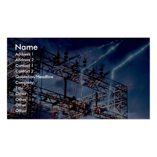 Electrical power substation business cards (front side)