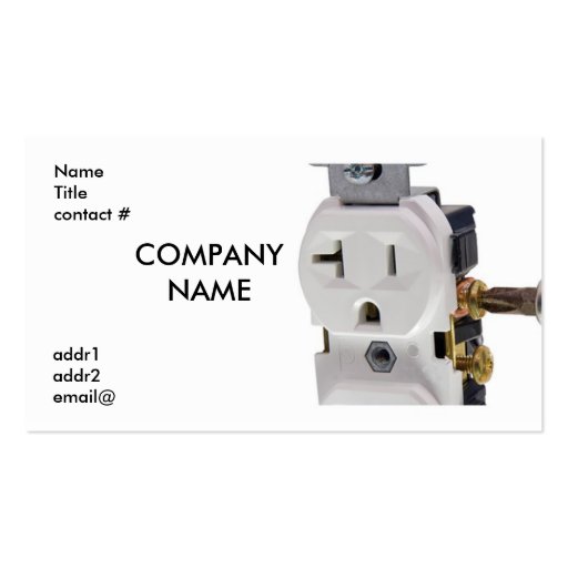 electrical wall outlet wiring business card template (front side)