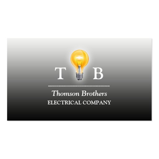 Electrician Bulb Business Card (front side)
