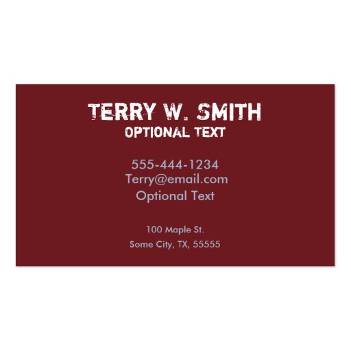 Electrician Business Card (back side)