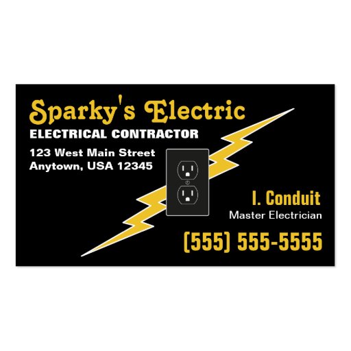 Electrician Business Card (front side)