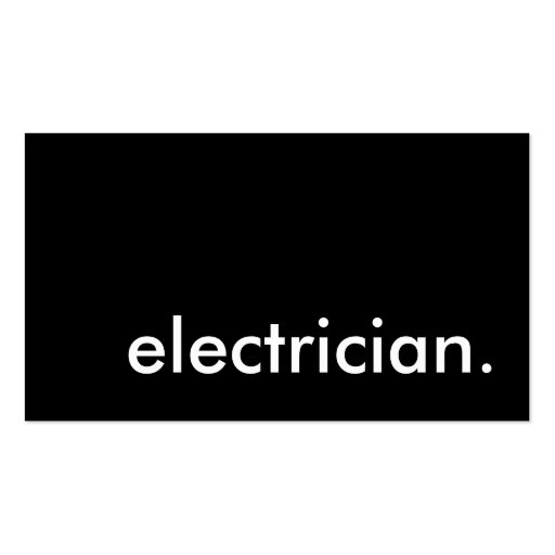 electrician. business card templates (front side)