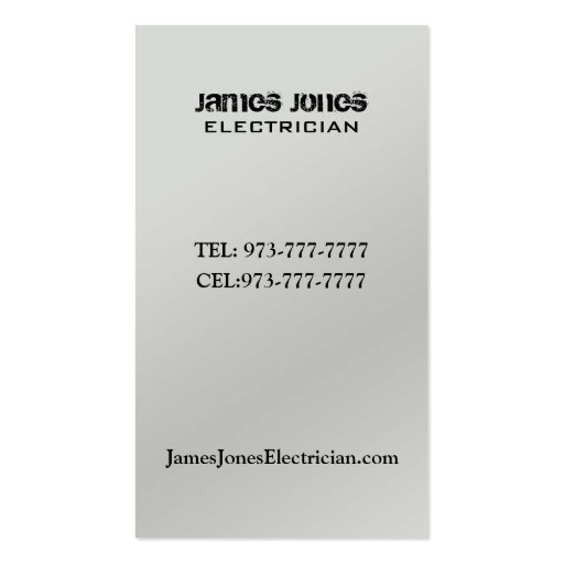 Electrician Business Cards (back side)