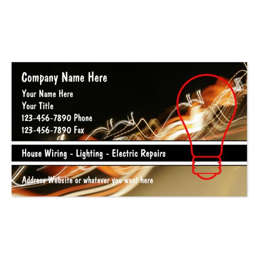 Electrician Business Cards (front side)