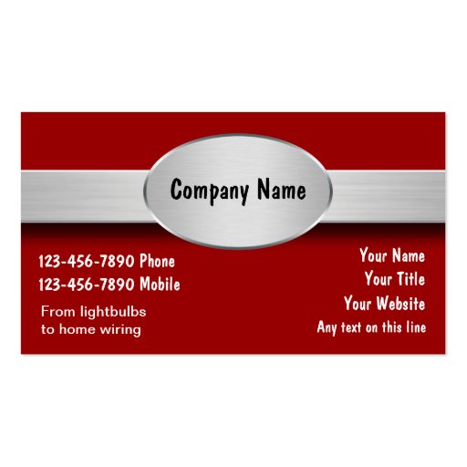 Electrician Business Cards (front side)