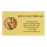 Electrician Climbing Utility Post Business Card Template