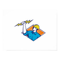 Electrician Construction Worker Retro Posters
