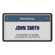 Electrician Cool Car License Plate Business Card Templates