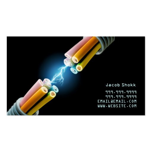 Electrician Electric Electricity Light Shock Wire Business Cards (back side)