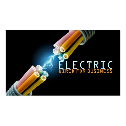 Electrician Electric Electricity Light Shock Wire Business Cards (front side)