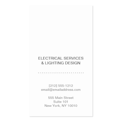 ELECTRICIAN LOGO MODERN BUSINESS CARD III (back side)
