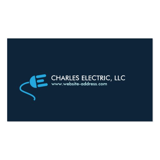 ELECTRICIAN LOGO MODERN BUSINESS CARD IN BLUE (front side)