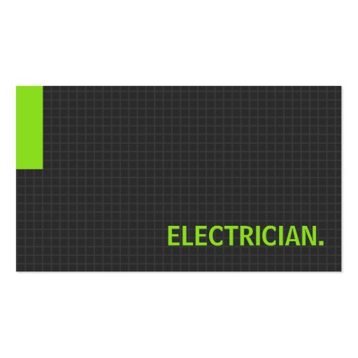 Electrician- Multiple Purpose Green Business Cards (front side)