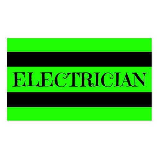 Electrician Neon Green Business Card