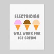 Electrician ... Will Work For Ice Cream Postcards