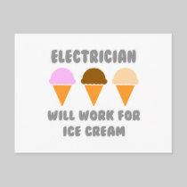 Electrician ... Will Work For Ice Cream Post Cards