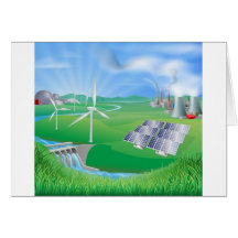 Electricity or power generation methods greeting card