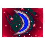 Electrifying Night Crescent Moon & Stars Cards