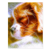 Electrifying Puppy King Charles Spaniel Postcard postcards