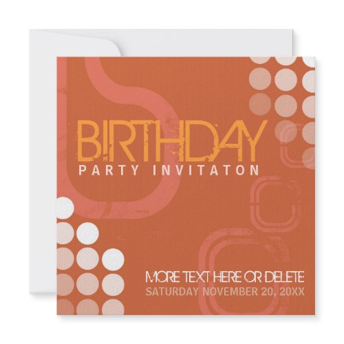 Electro Grunge Dance Party Birthday Invitation invitation