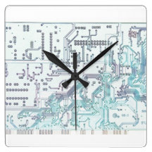 electronic circuit board square wallclocks