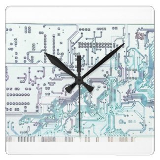 electronic circuit board square wallclocks