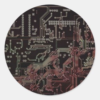electronic circuit round stickers