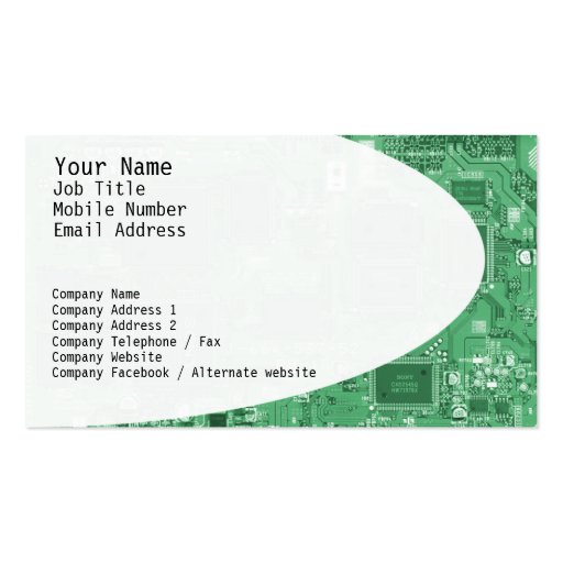 Electronic Circuits Green Business Card