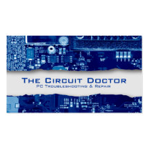 Electronic Circuits Tearaway Blue Business Card