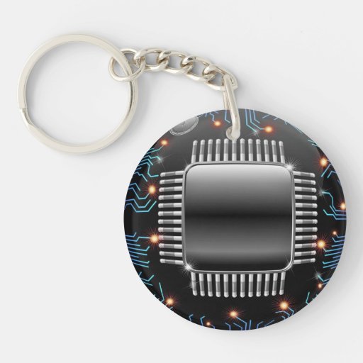 Electronic Motherboard Circuit Keychain Acrylic Key Chains
