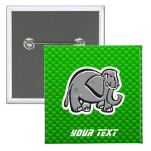 Elefante lindo; Verde Pin