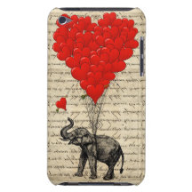 Elefante y globos en forma de corazón Case-Mate iPod touch cárcasa
