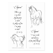 Elegance Eloquent Horse Bookmark postcards