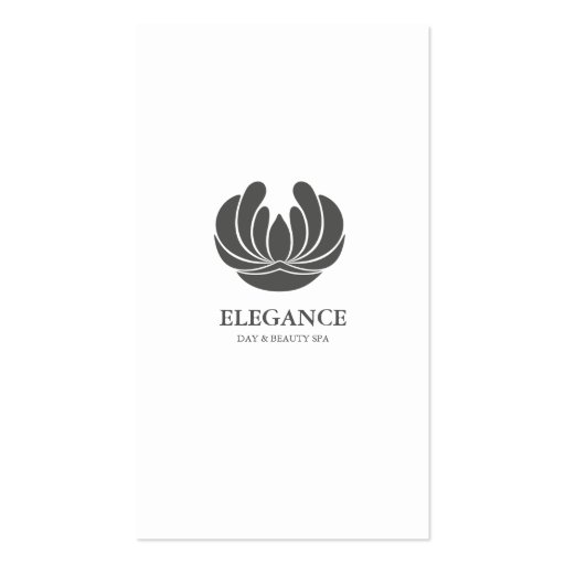 ELEGANCE FLOWER DESIGN SPA WELLNESS GREY WHITE BUSINESS CARD TEMPLATES