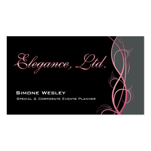 Elegance Gala Events Planner Coordinator Business Card Template