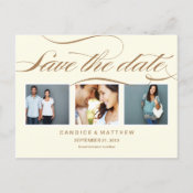 elegant save the date announcement postcard